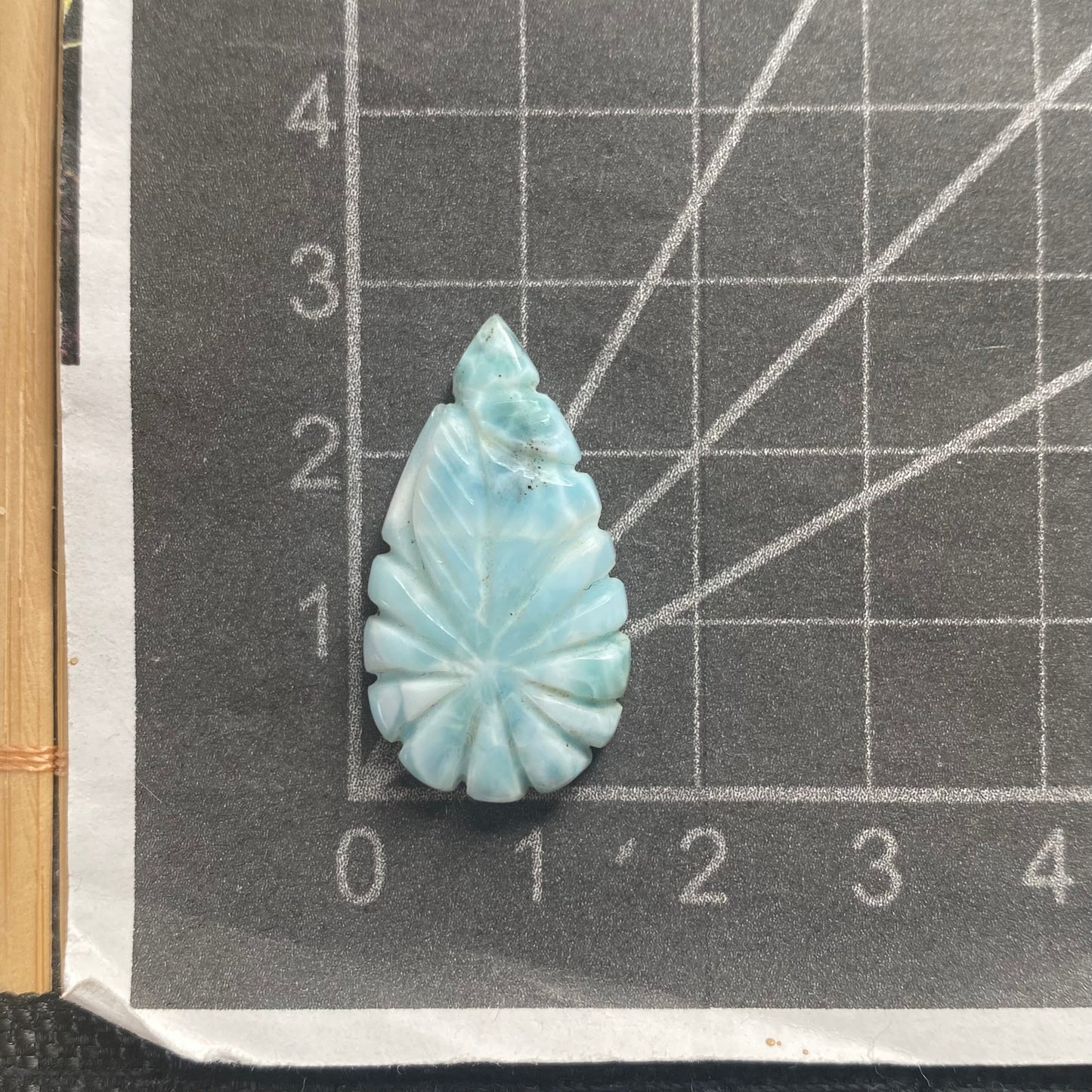 Larimar Schnitzerei Cabochon ~ 18LM