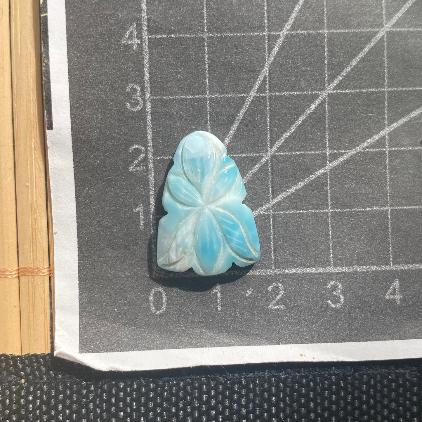 Larimar Schnitzerei Cabochon ~ 26Li
