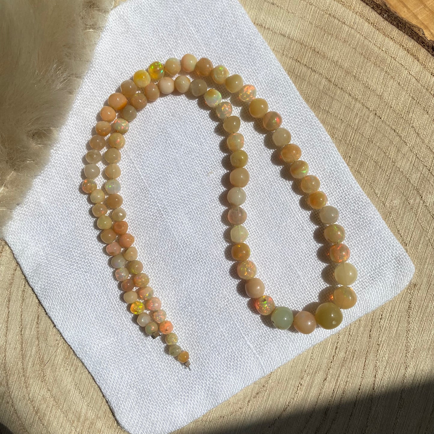 Äthiopischer Opal Perlen Strang ~ 122c