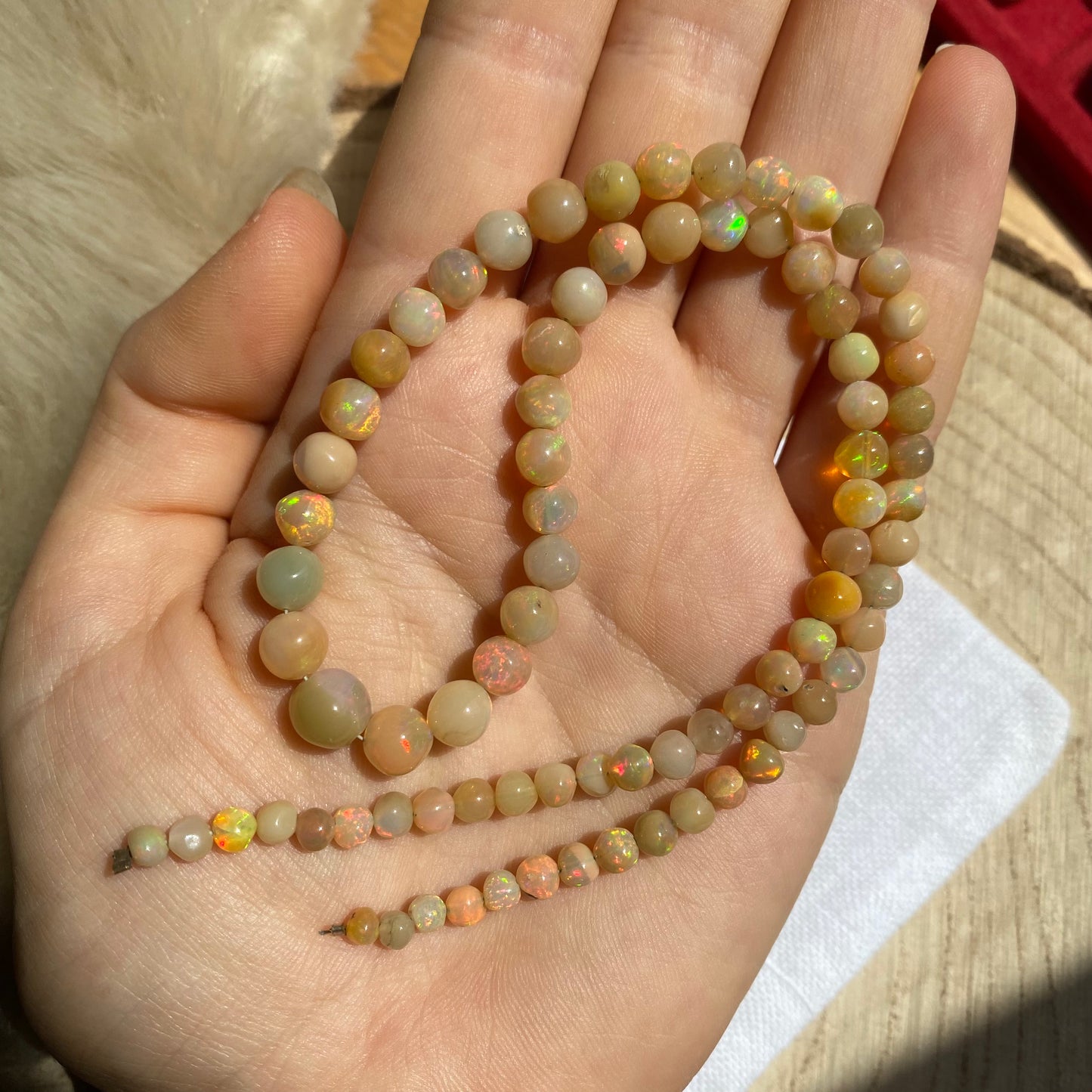 Äthiopischer Opal Perlen Strang ~ 122c