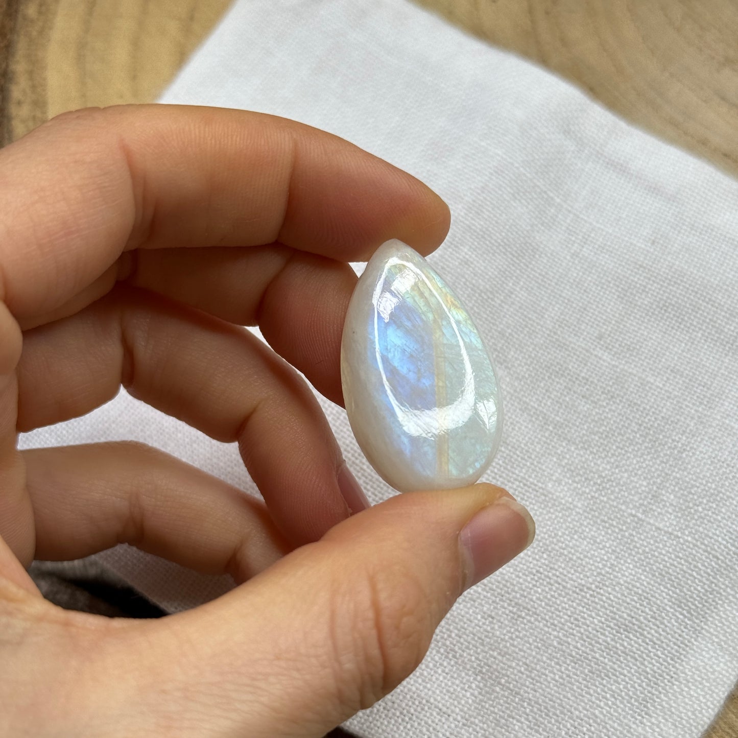 Regenbogen Mondstein /Weißer Labradorit Cabochon ~ 24CC