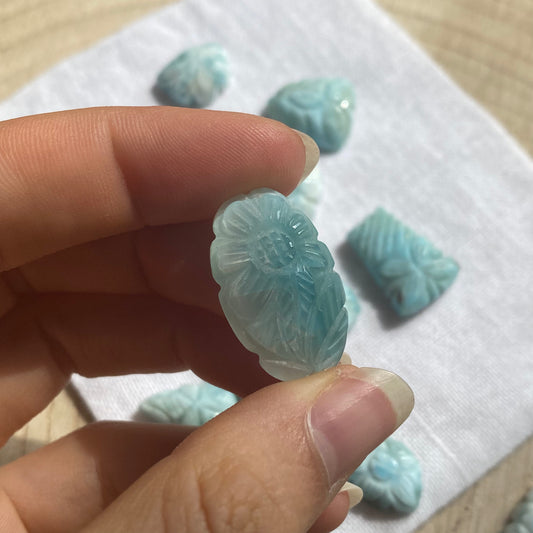Larimar Schnitzerei Cabochon ~ 22LH