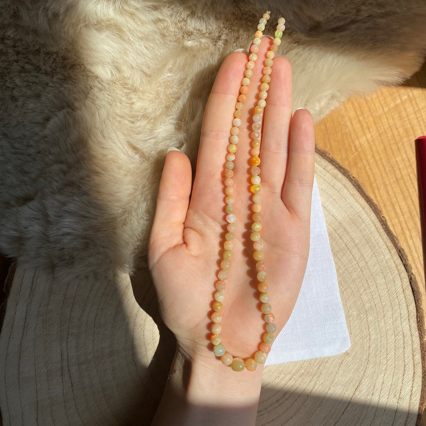 Äthiopischer Opal Perlen Strang ~ 122c