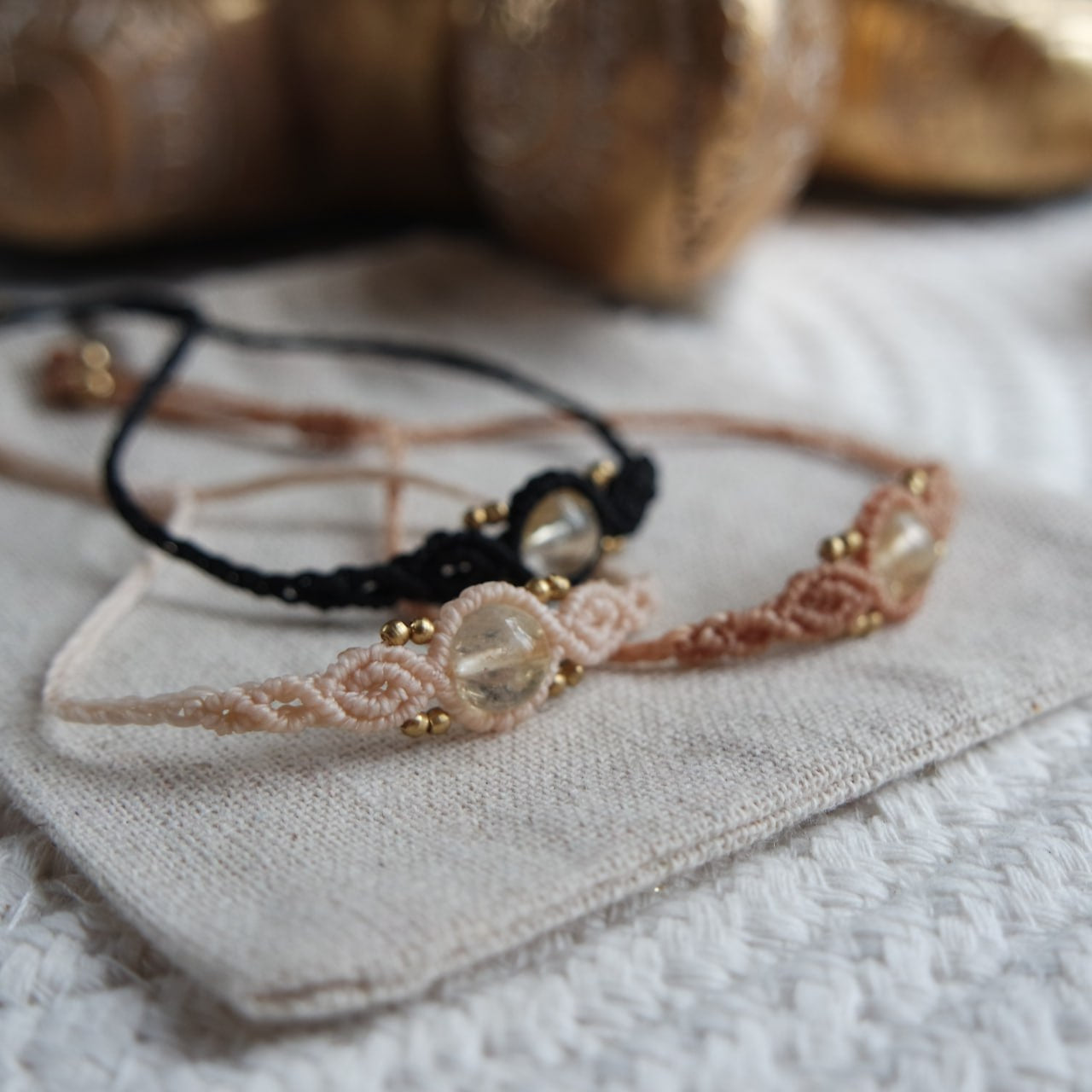 Citrin Makramee Armband