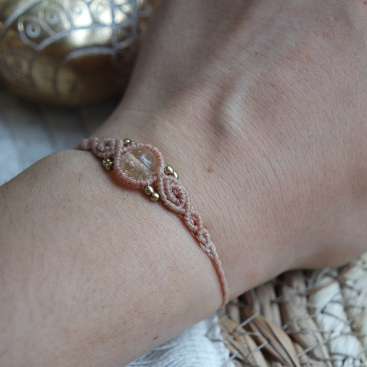 Citrin Makramee Armband