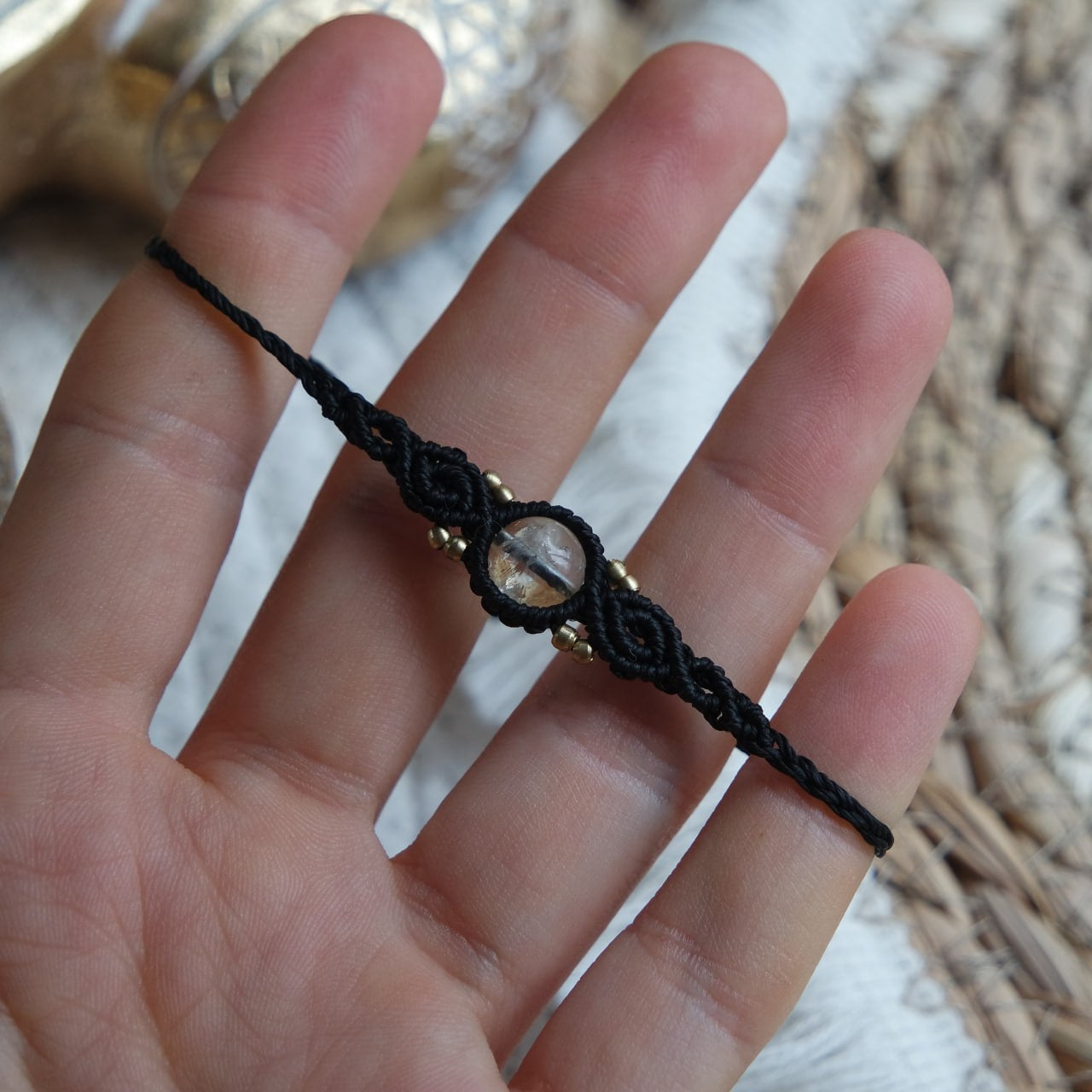 Citrin Makramee Armband