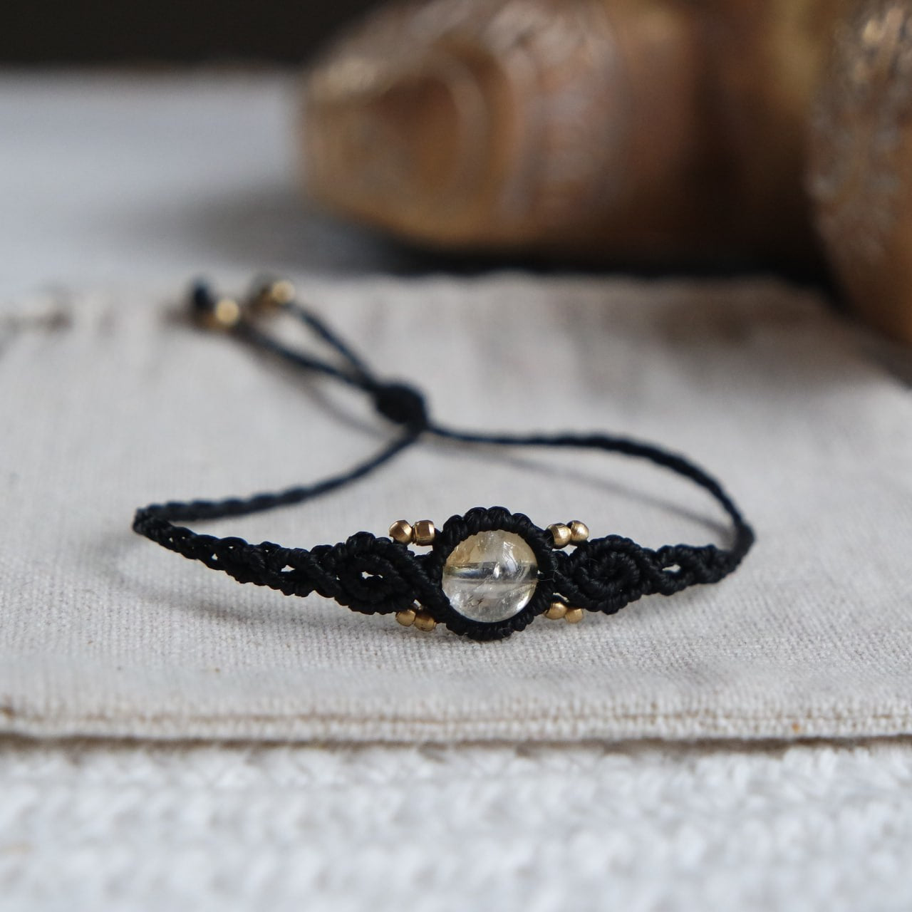 Citrin Makramee Armband