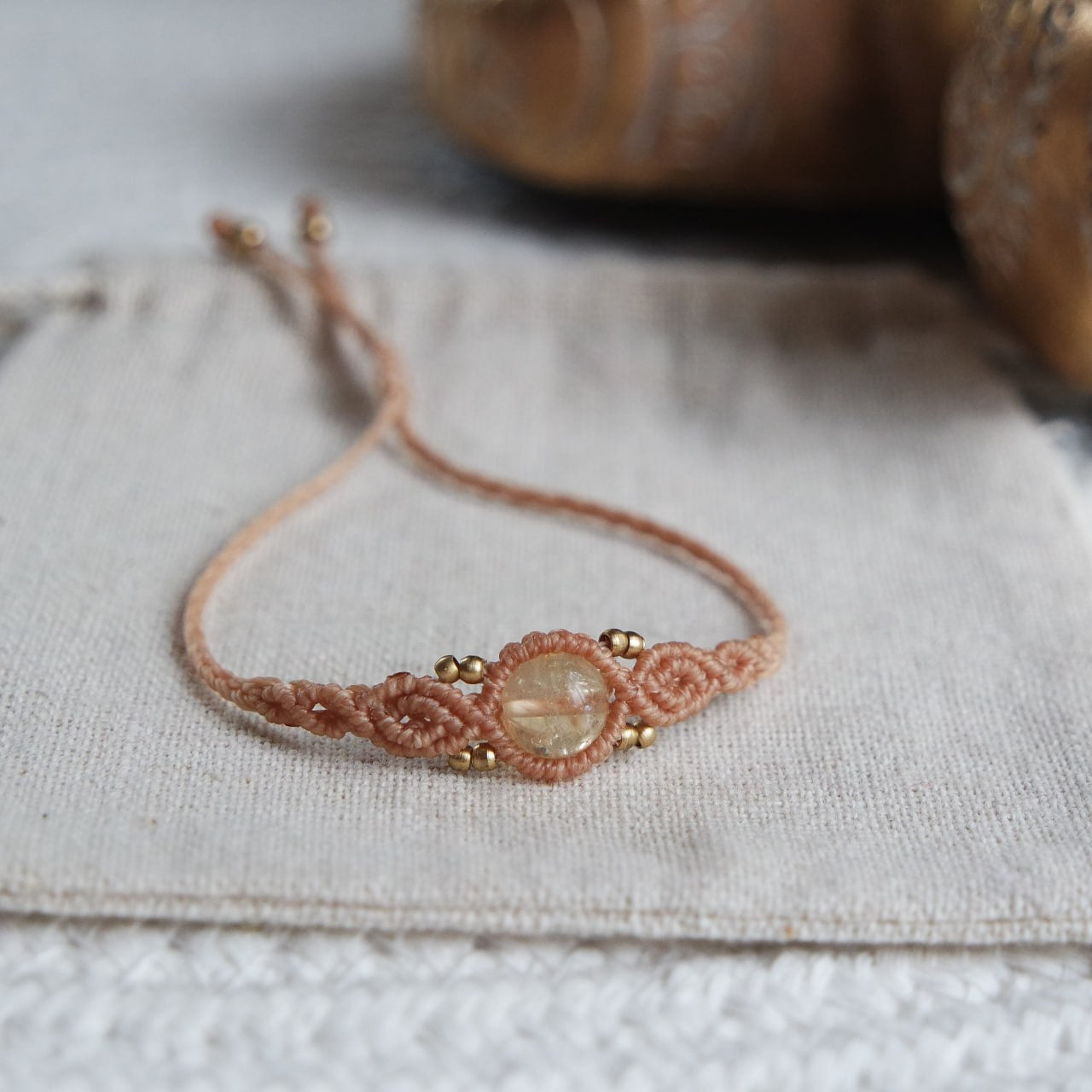 Citrin Makramee Armband