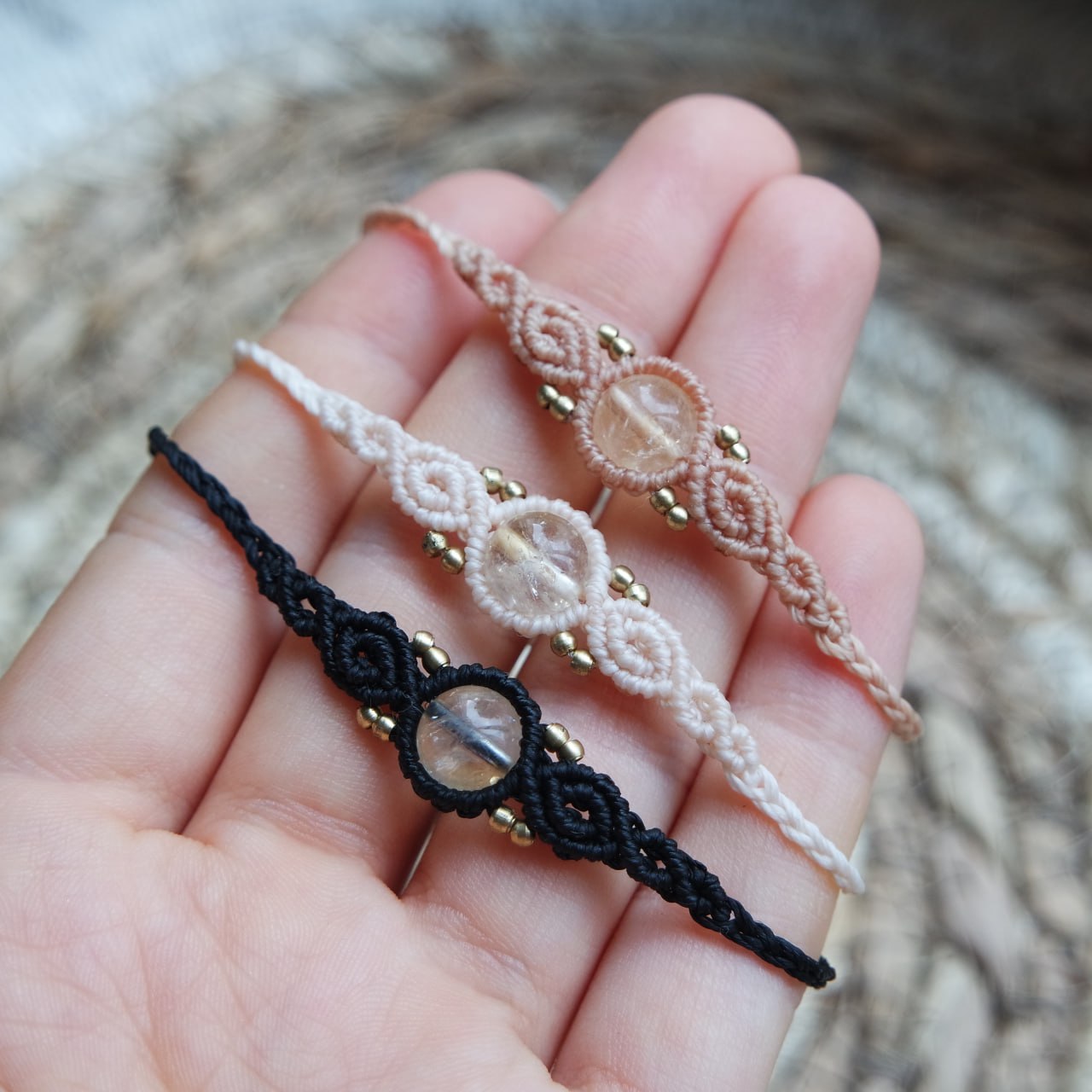 Citrin Makramee Armband