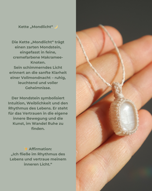 Makramee Design – Mondstein Schmuck Unikat