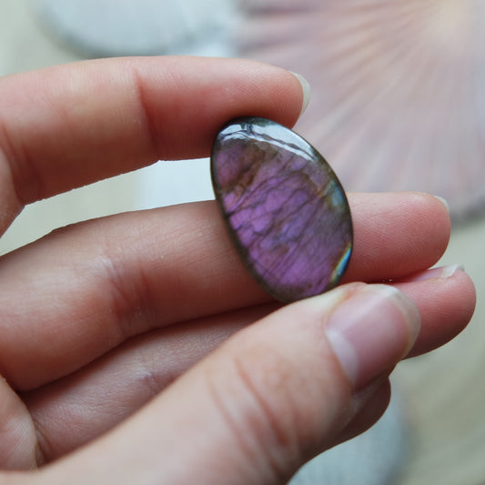 Lila Labradorit Cabochon ~ 12YG