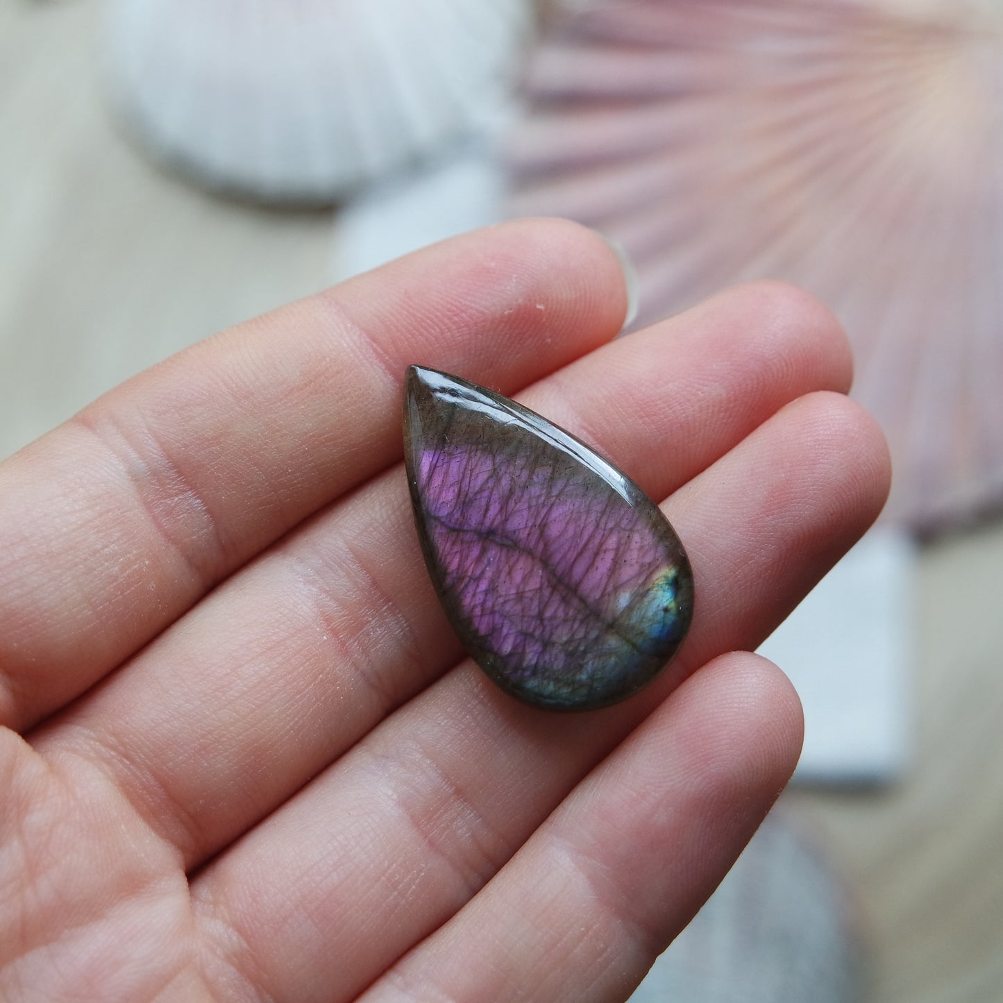 Lila Labradorit Cabochon ~ 12Yj