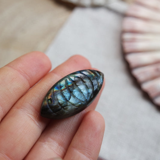 Labradorit Gravierter Cabochon ~ 18YC