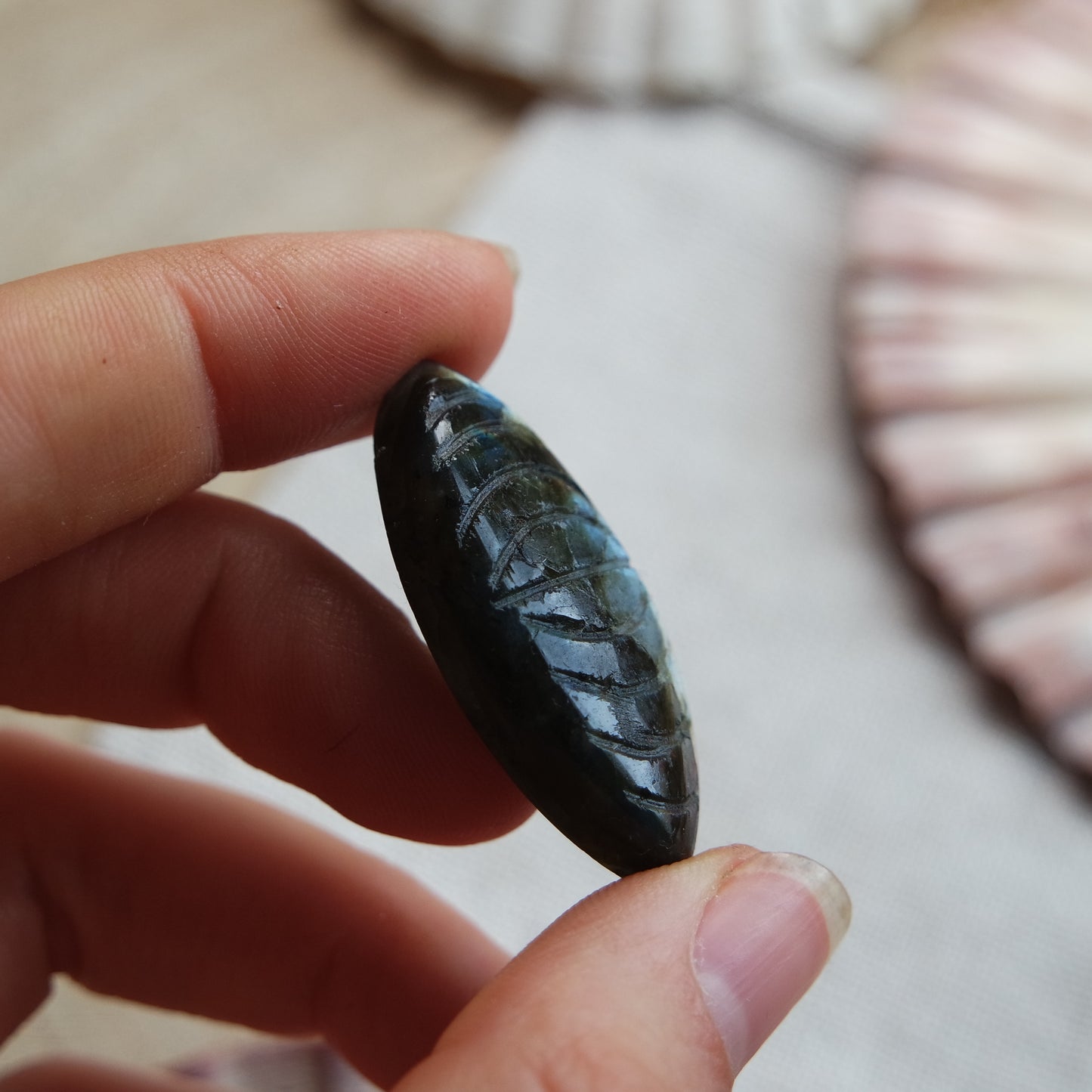 Labradorit Gravierter Cabochon ~ 18YC