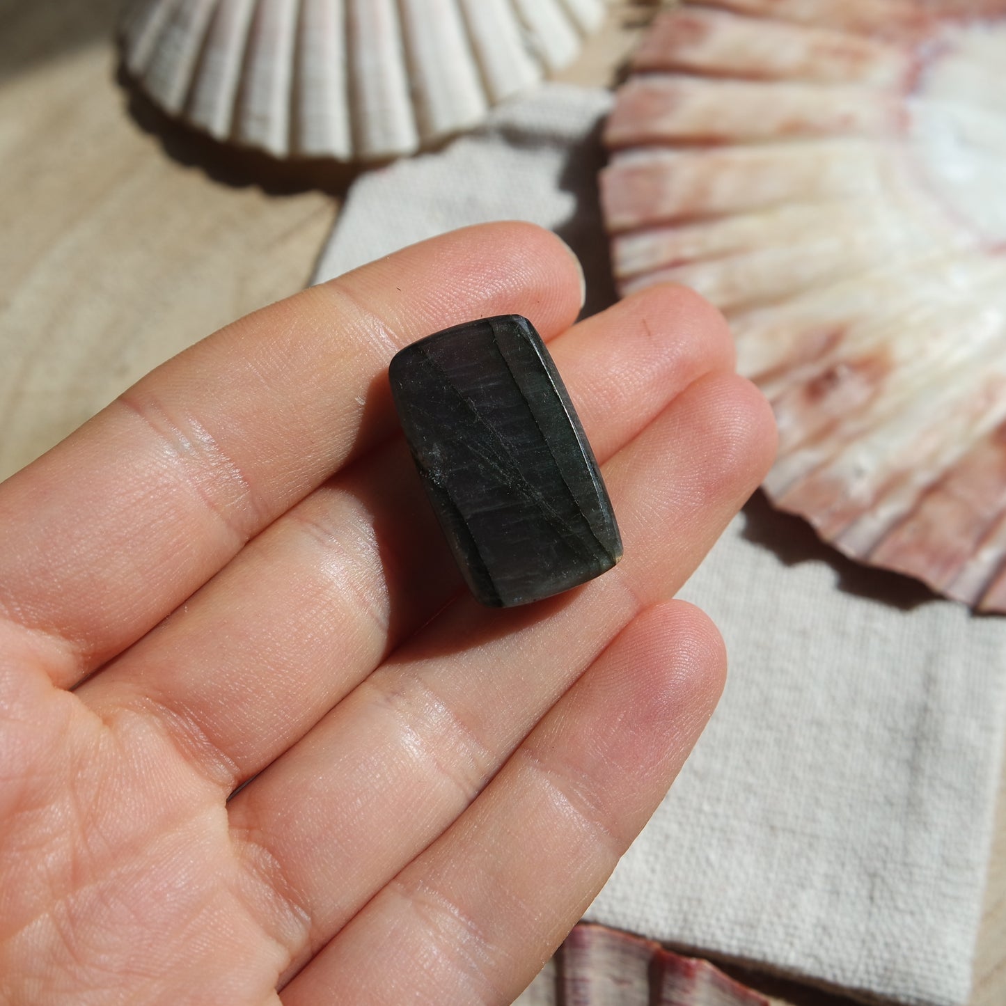 Lila Labradorit Cabochon ~ 14xh