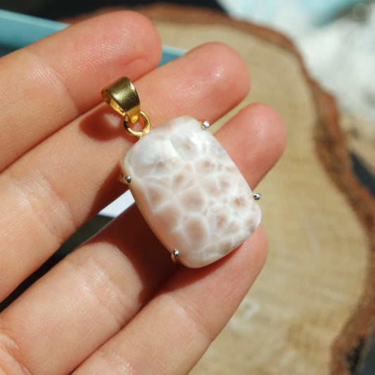 Thomsonit Anhänger GOLD 925 Silber vergoldet ~ TM95