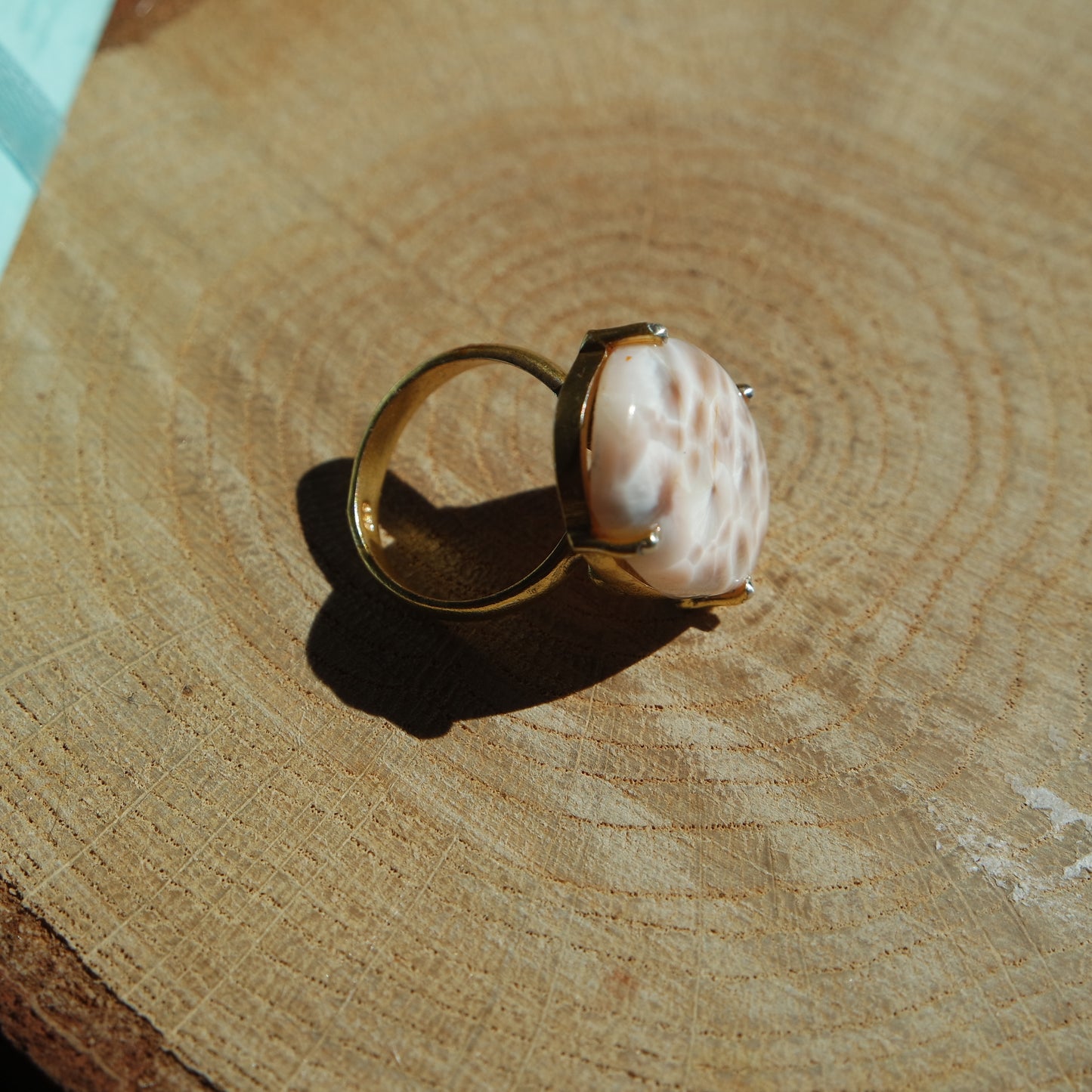 Thomsonit Ring GOLD 925 Silber vergoldet ~ TG85