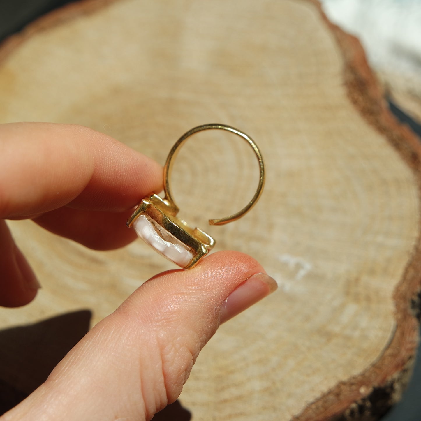 Thomsonit Ring GOLD 925 Silber vergoldet ~ TG85