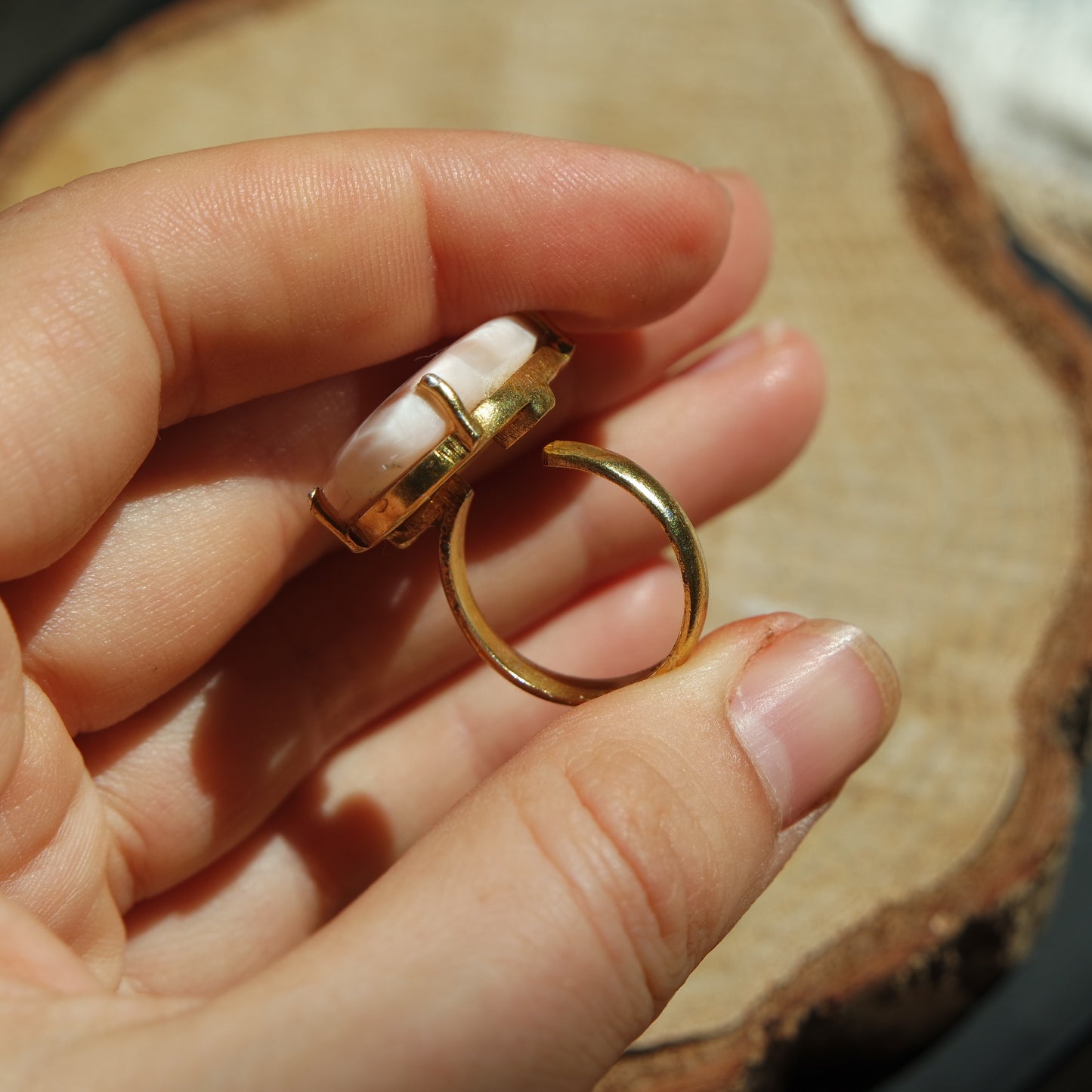 Thomsonit Ring GOLD 925 Silber vergoldet ~ TG85