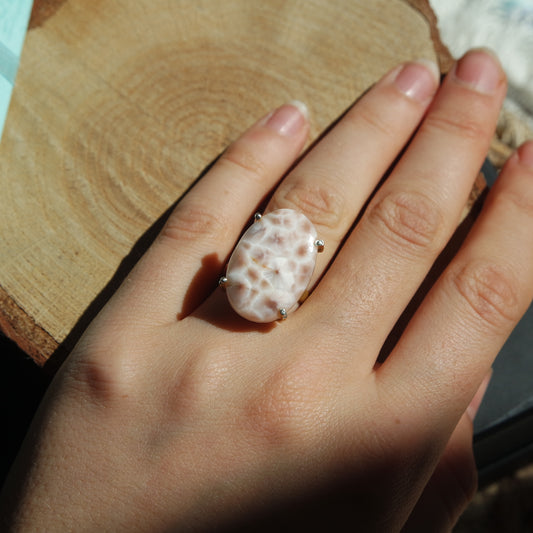 Thomsonit Ring GOLD 925 Silber vergoldet ~ TG85