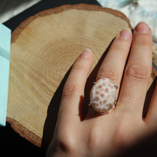 Thomsonit Ring 925 Silber ~ TF79