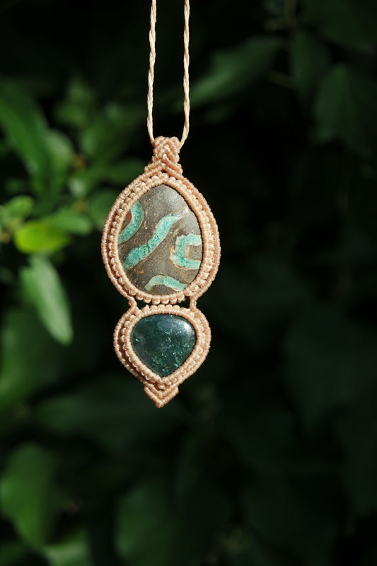 Naturstein Schmuck Fokus – Moosachat Kette in Beige