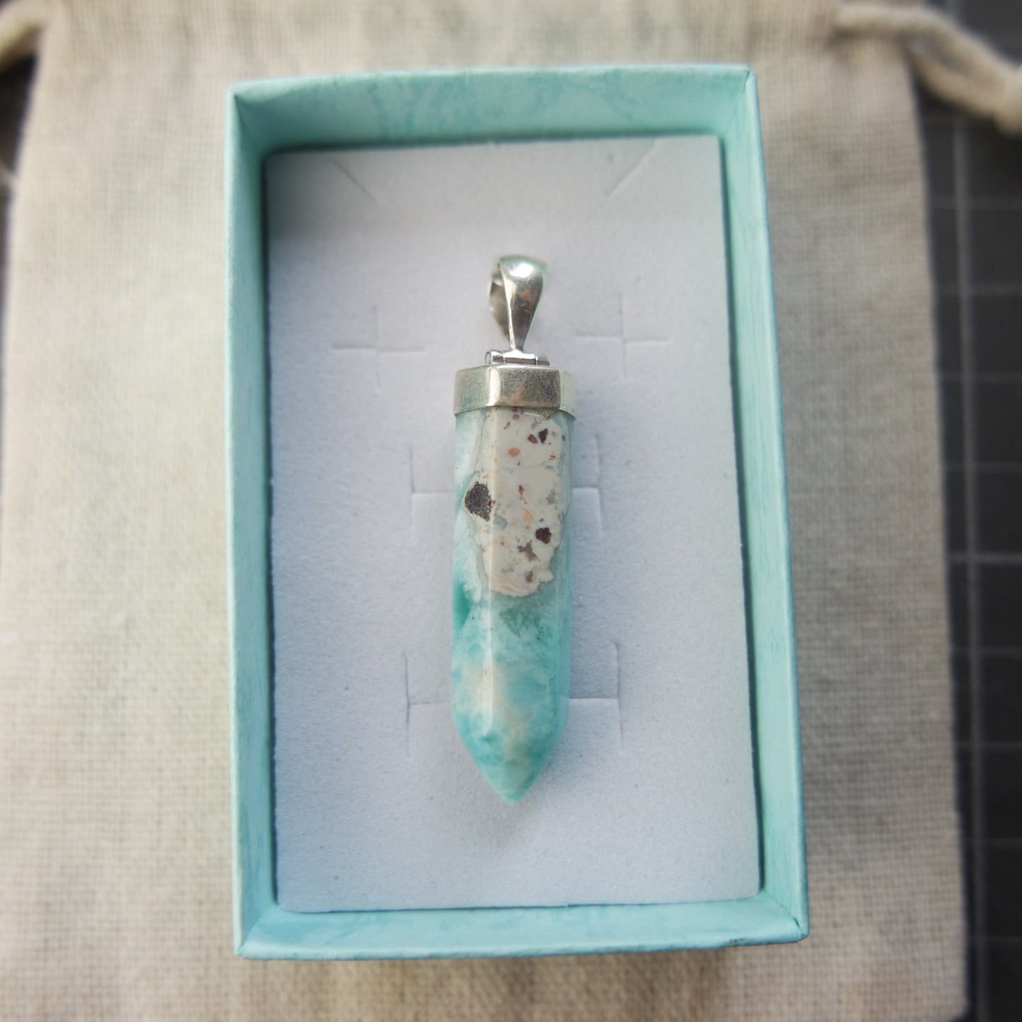 Larimar Anhänger 925 silber ~ 155QD