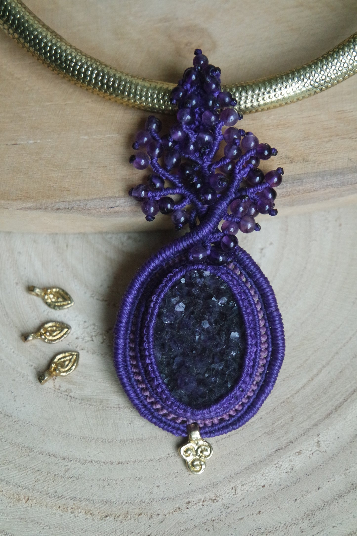 Amethyst Makramee Kette ~ Äther
