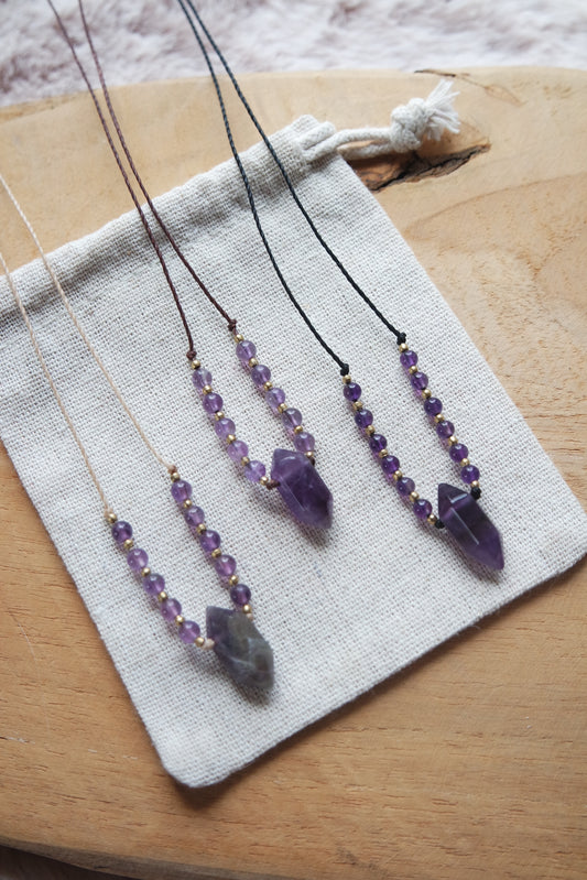 Amethyst Makramee Kette