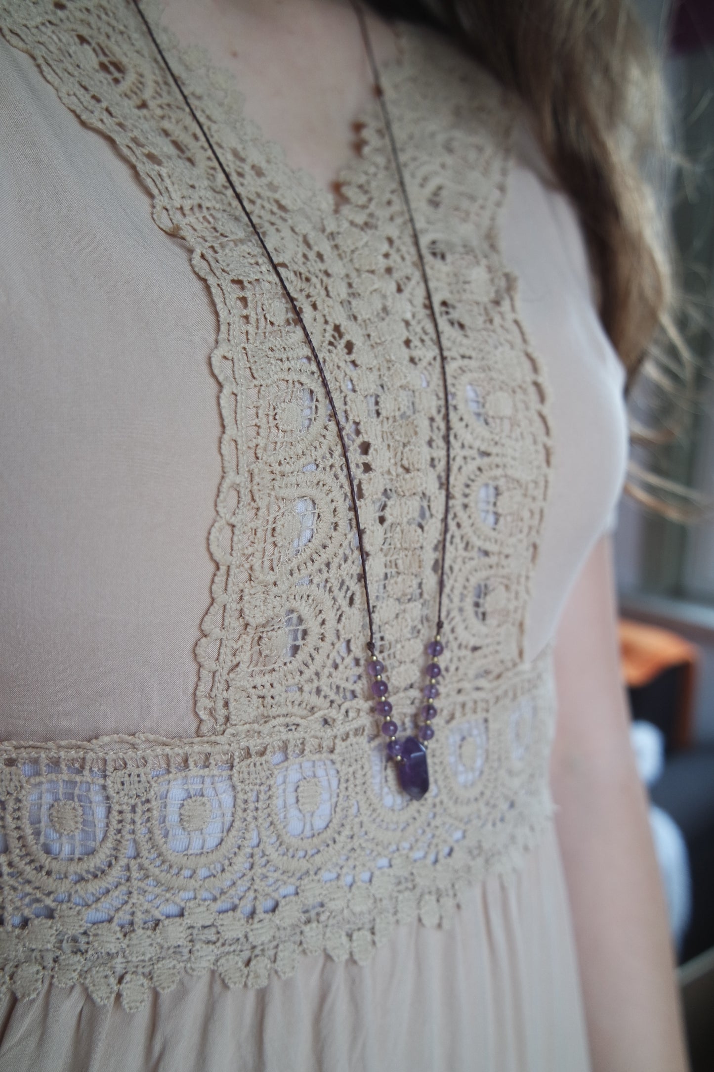 Amethyst Makramee Kette