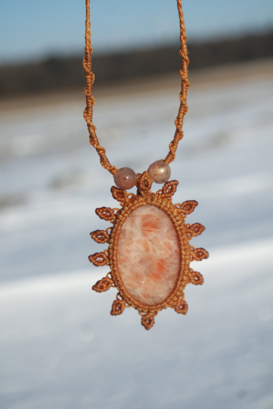 Sonnenstein Makramee Kette