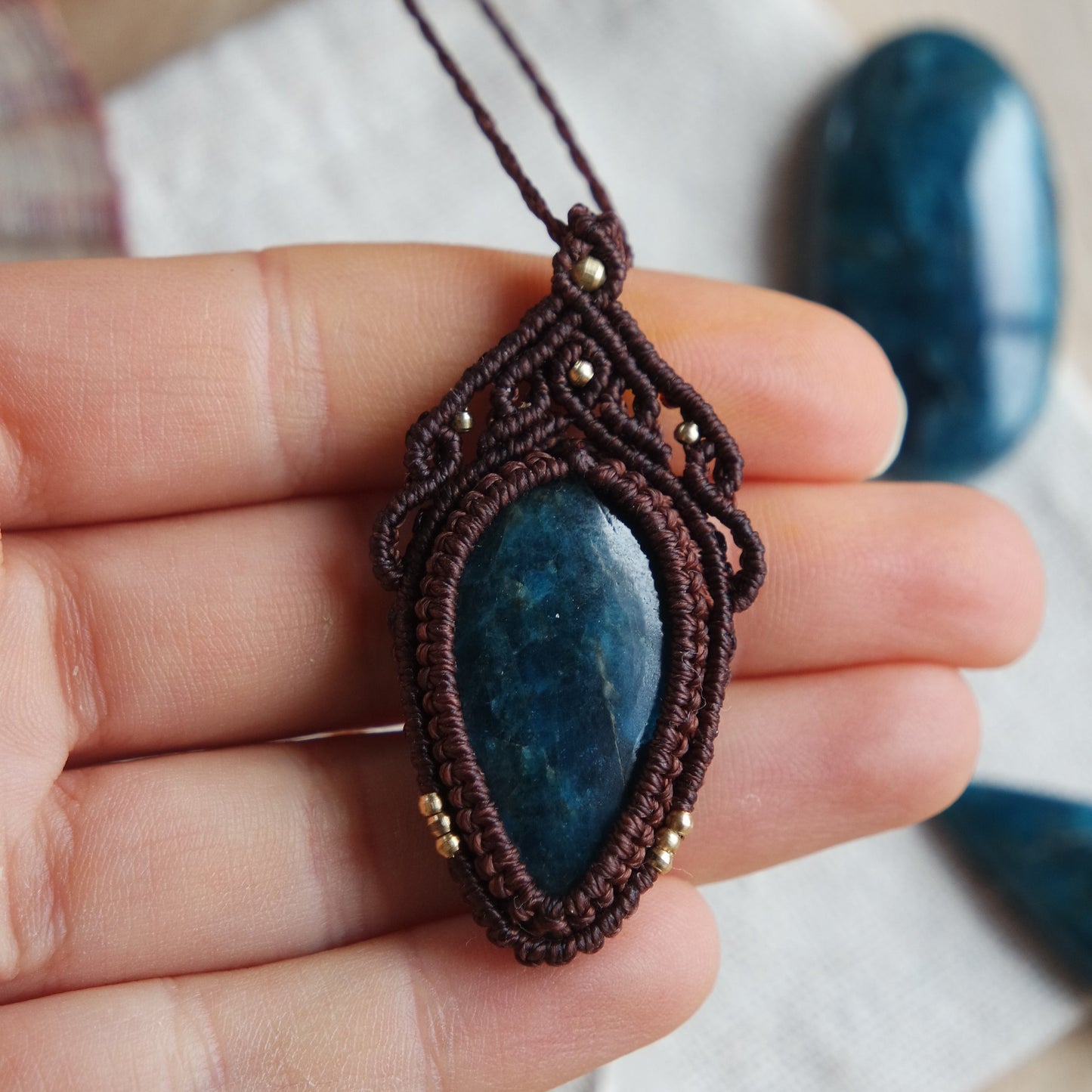 Apatit Makramee Kette ~ Meeresengel52