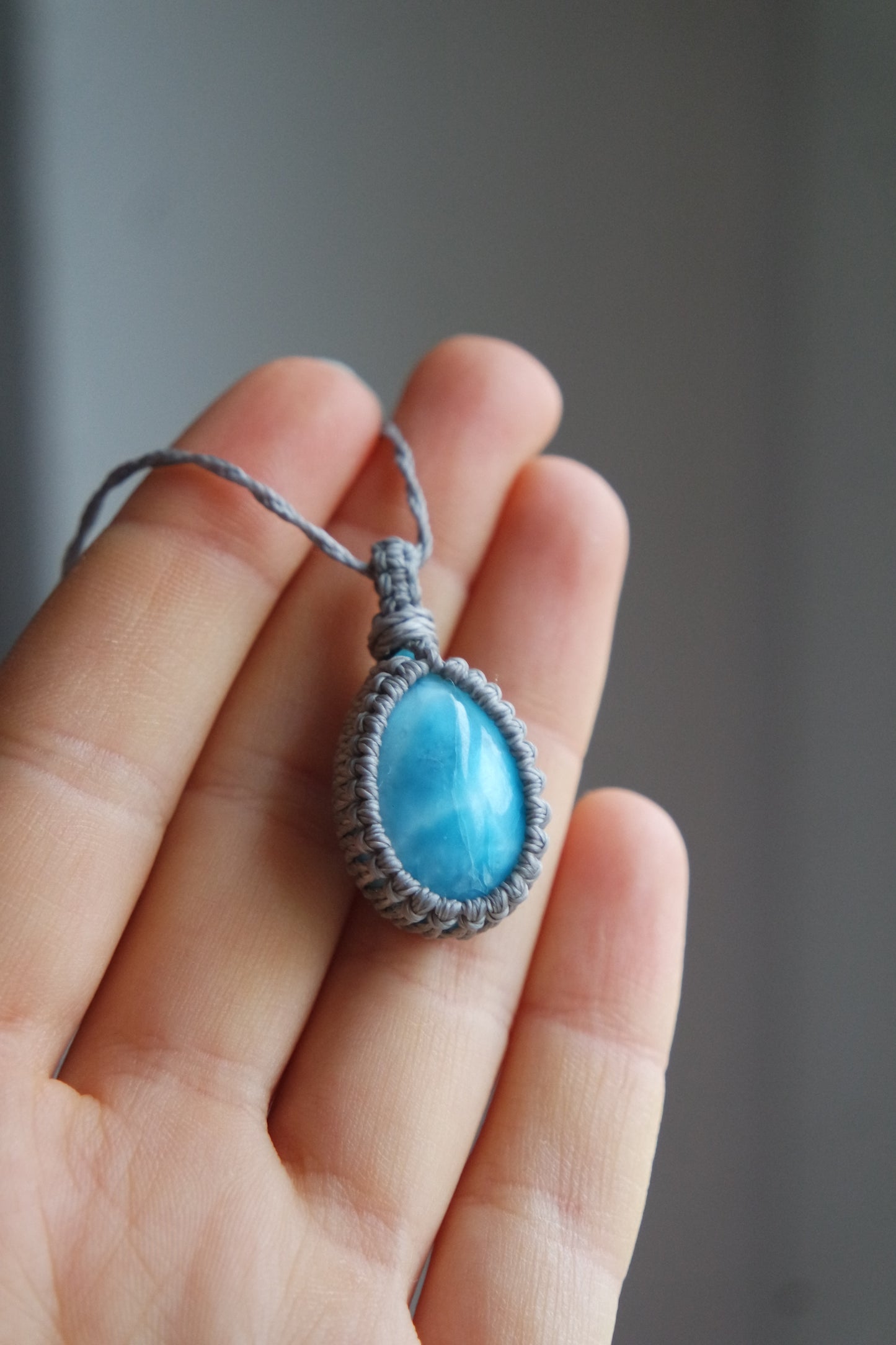Larimar Makramee Kette ~ Meeresgeflüster84