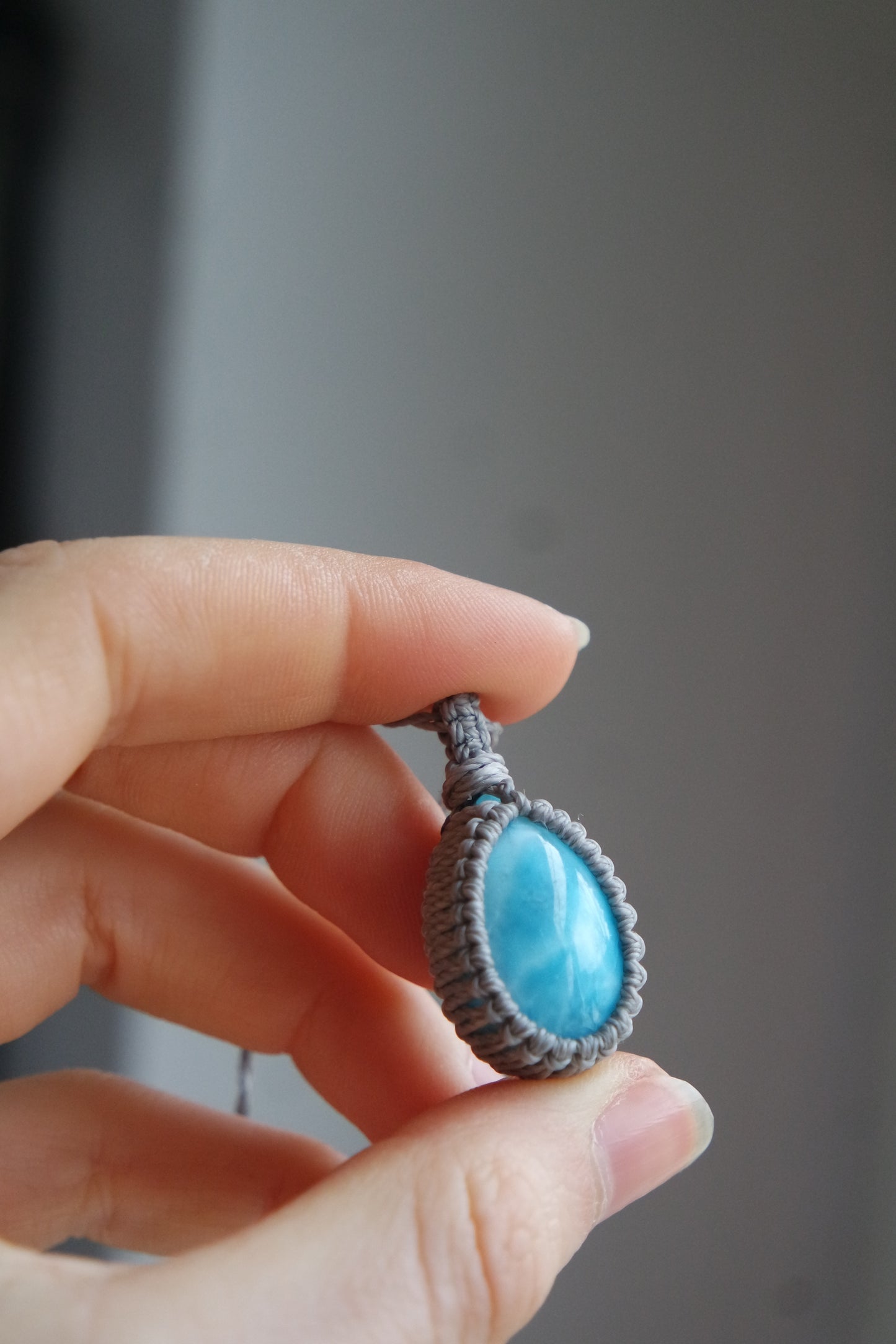 Larimar Makramee Kette ~ Meeresgeflüster84