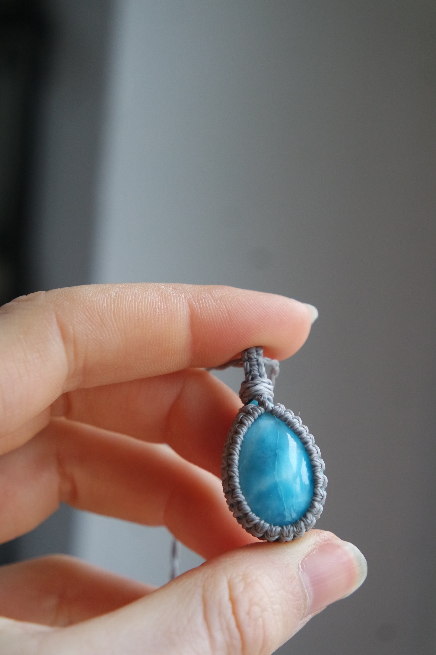 Larimar Makramee Kette ~ Meeresgeflüster84