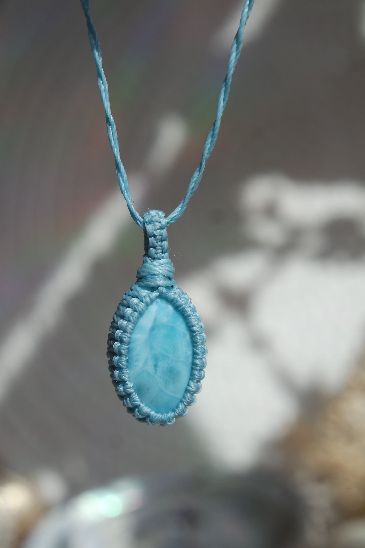 Larimar Makramee Kette ~ Meereszauber