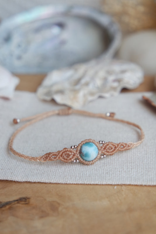 Larimar Makramee Armand ~ 925 Silber Unikat 8