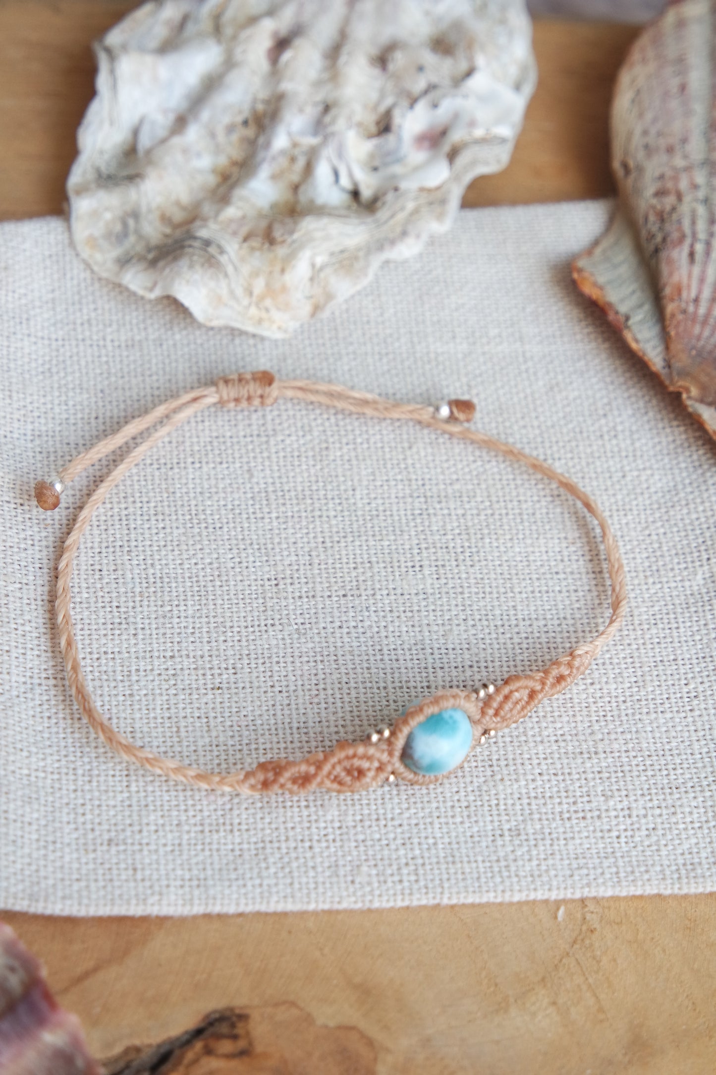 Larimar Makramee Armand ~ 925 Silber Unikat 8