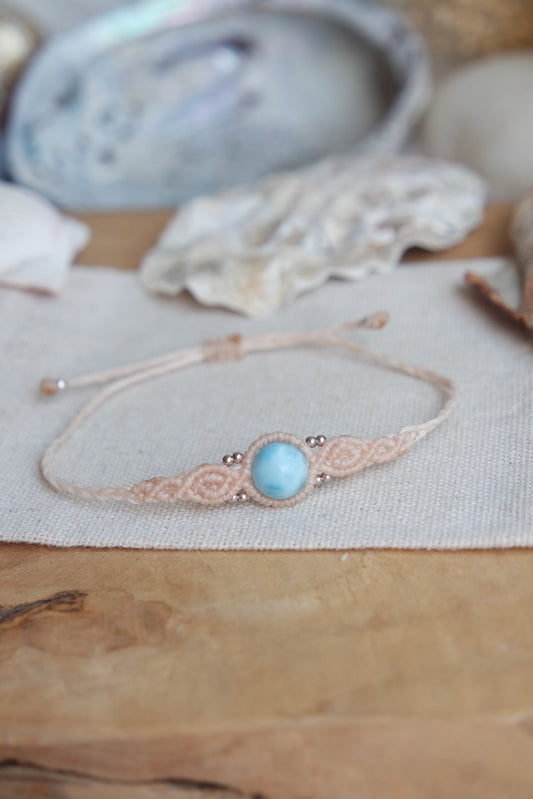 Larimar Makramee Armand ~ 925 Silber Unikat 9