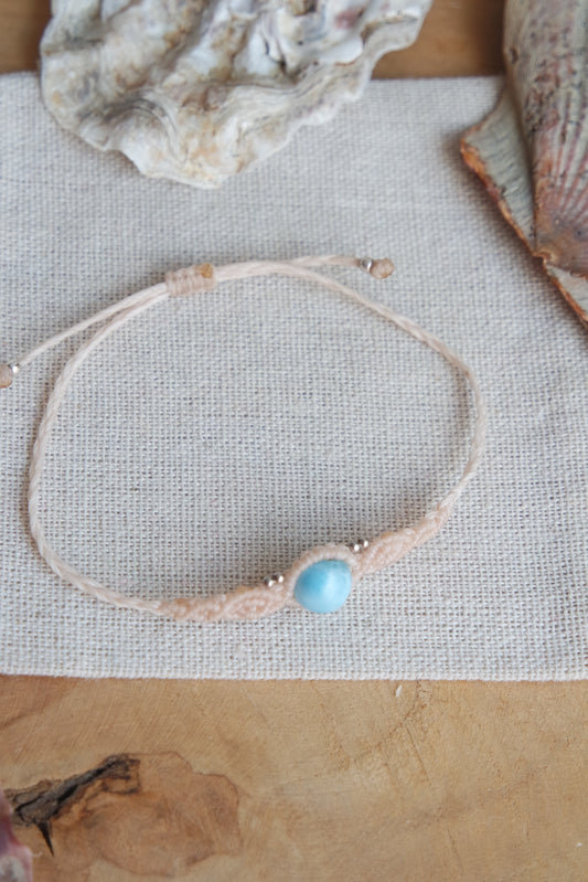 Larimar Makramee Armand ~ 925 Silber Unikat 9