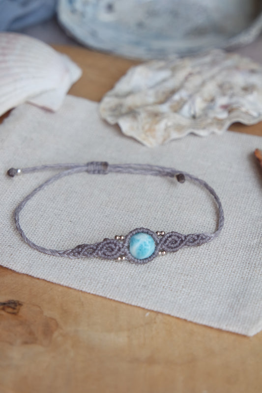 Larimar Makramee Armand ~ 925 Silber Unikat 10