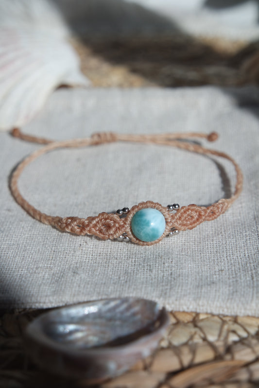 Larimar Makramee Armand ~ 925 Silber Unikat 12