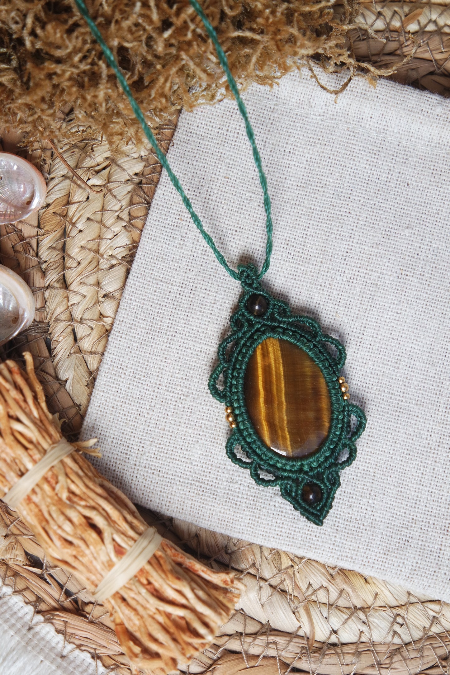 Moosachat Makramee Kette ~ Sylphira