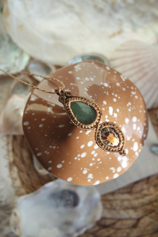 Aventurin Makramee Kette ~ Waldlichter