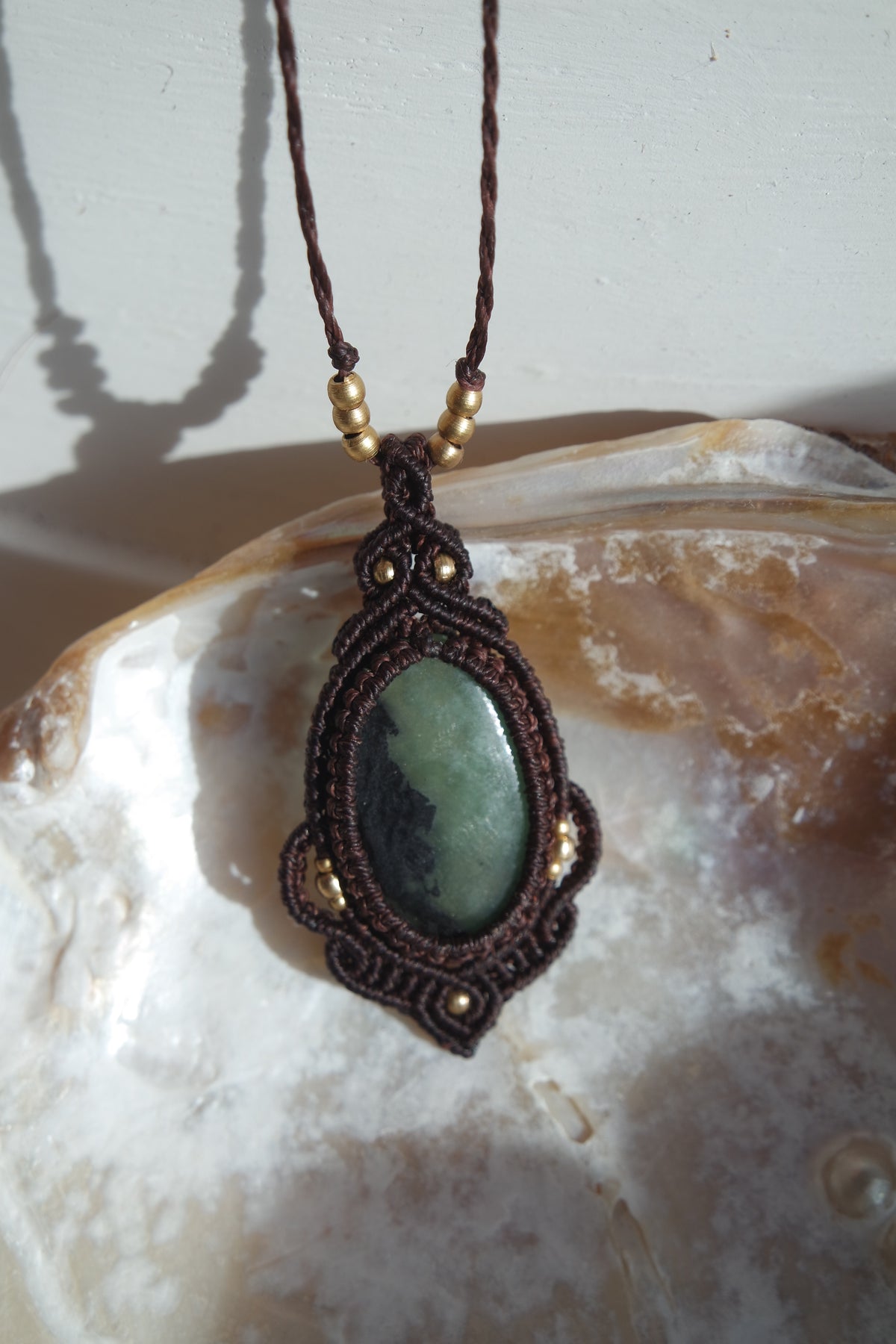 Serpentin Makramee Kette ~ Waldseele