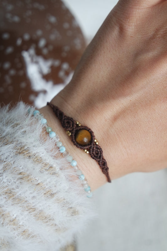 Tigerauge Makramee Armband