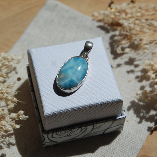 Larimar Anhänger 925 silber ~ Li60