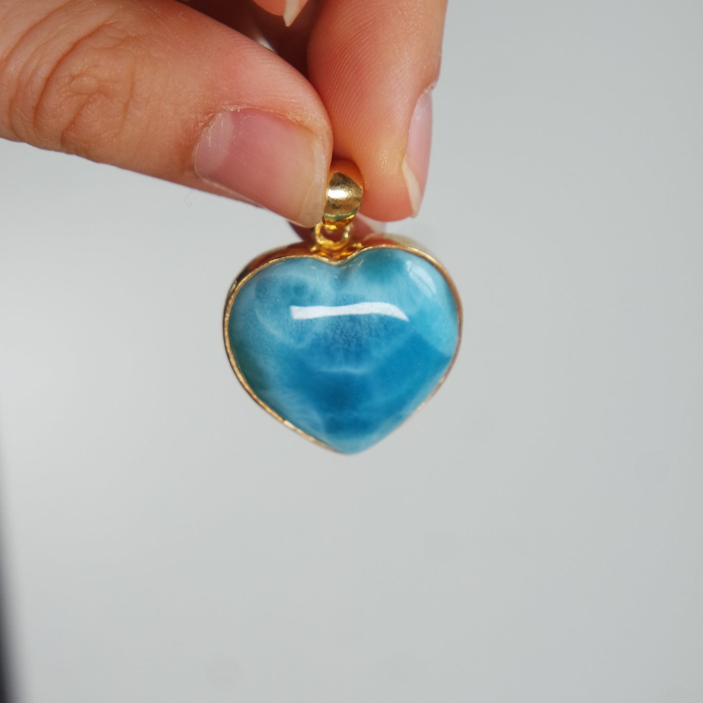 Larimar Anhänger GOLD 925 silber Vergoldet ~ L135