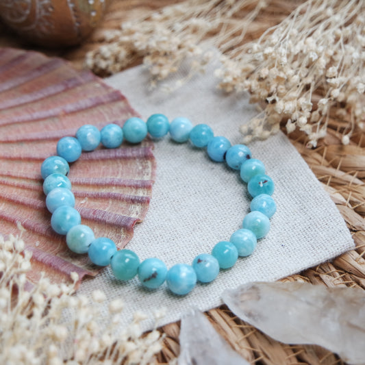 Larimar Gummi Armband ca. 16,5cm ~ L148