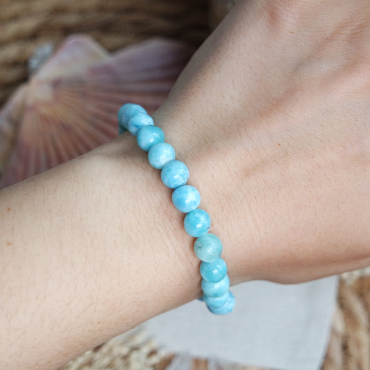 Larimar Gummi Armband ca. 16,5cm ~ L148
